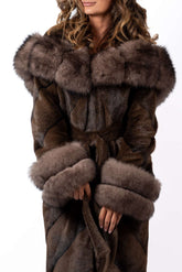 Women's exclusive alpaca coat Liana Brown